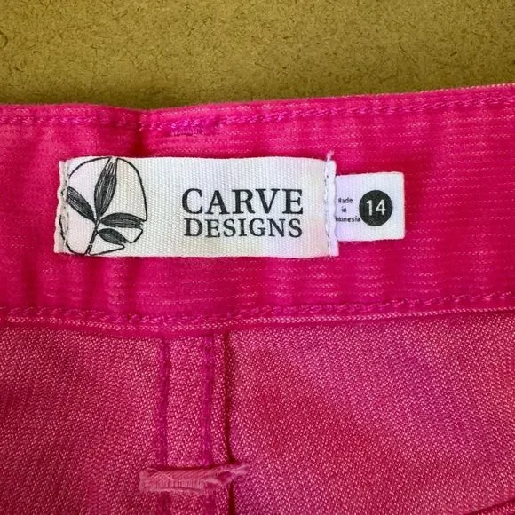 Carve Designs Hot Pink Corduroy Cutoff Shorts Organic Cotton sz 14 - Picture 7 of 7